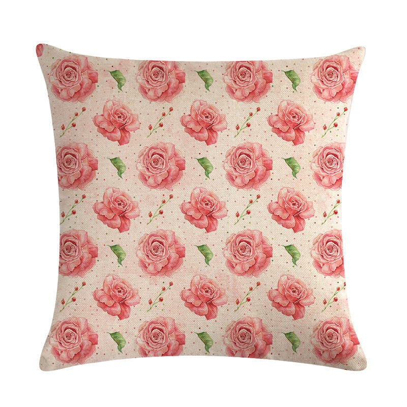 The Floral Cushion Cover — Botanical Print, 45×45cm