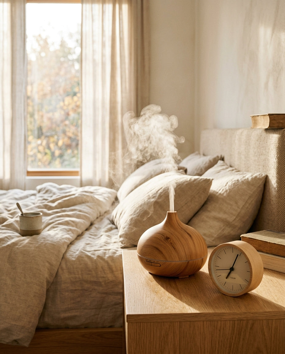 The Wood Grain Aroma Diffuser & Clock