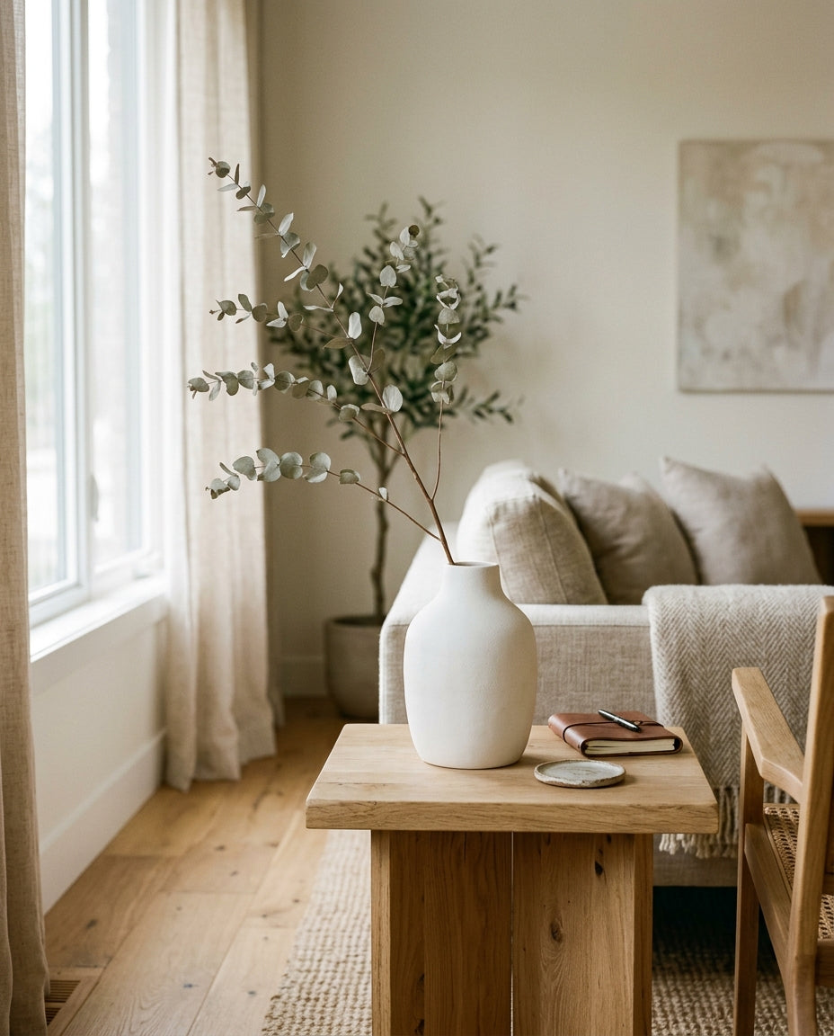 The Organic Matte White Ceramic Vase