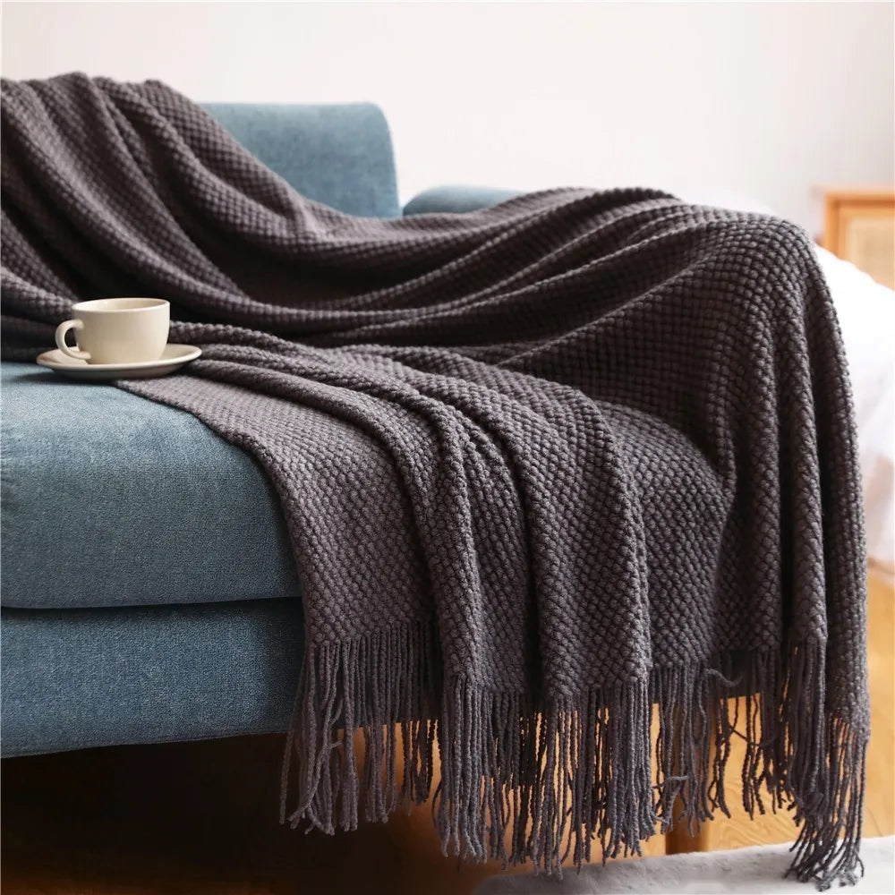 The Earth-Toned Organic Knit Blanket