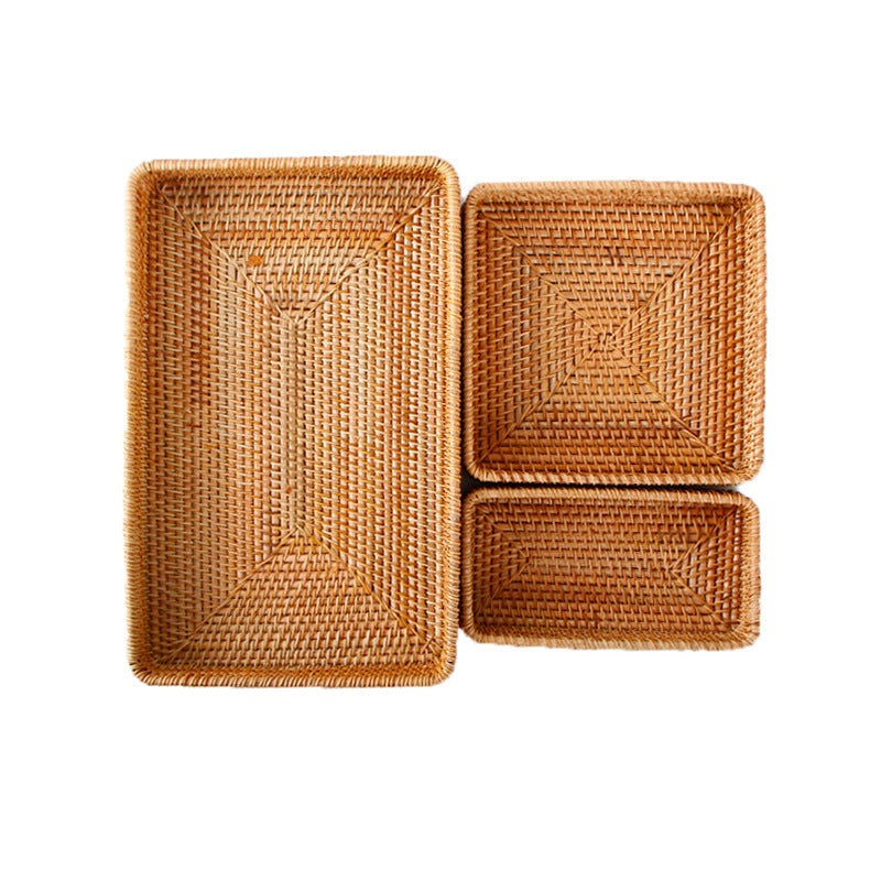 The Handmade Rattan Basket — Woven Storage Tray with Handle