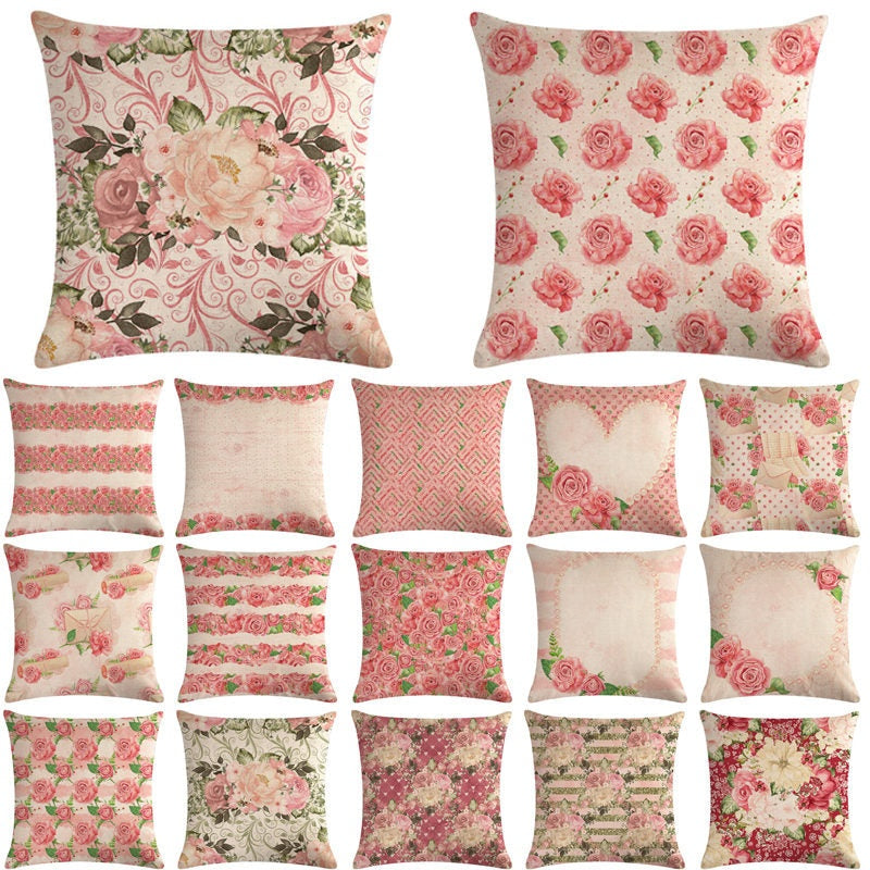 The Floral Cushion Cover — Botanical Print, 45×45cm