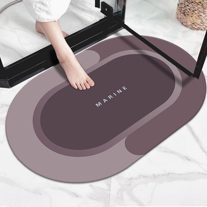 Diatom Bath Mat, Quick-Dry, Minimalist, Japandi Bathroom Decor, TerraNest Studio
