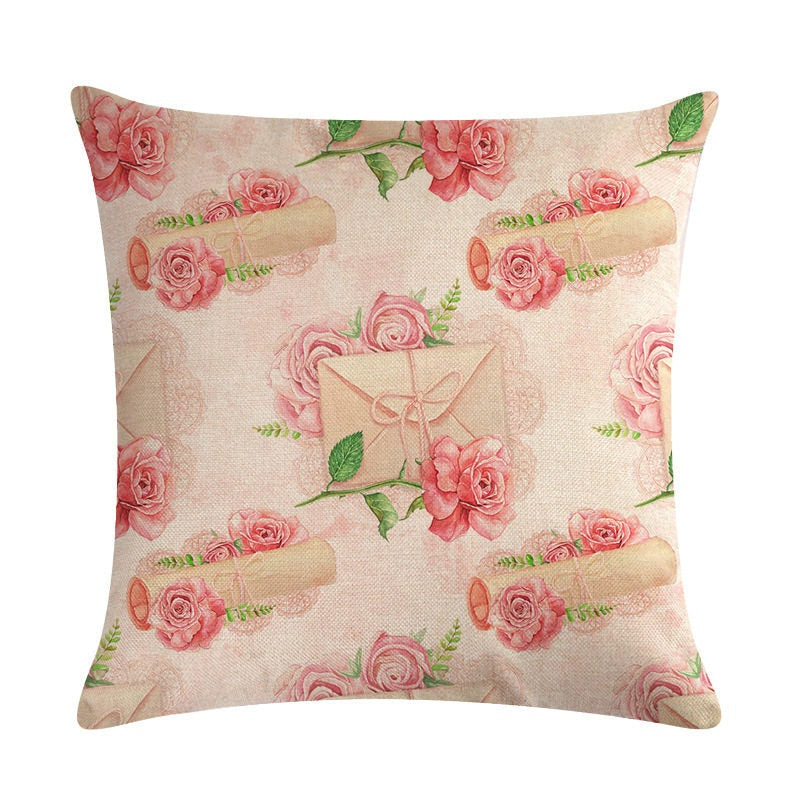 The Floral Cushion Cover — Botanical Print, 45×45cm