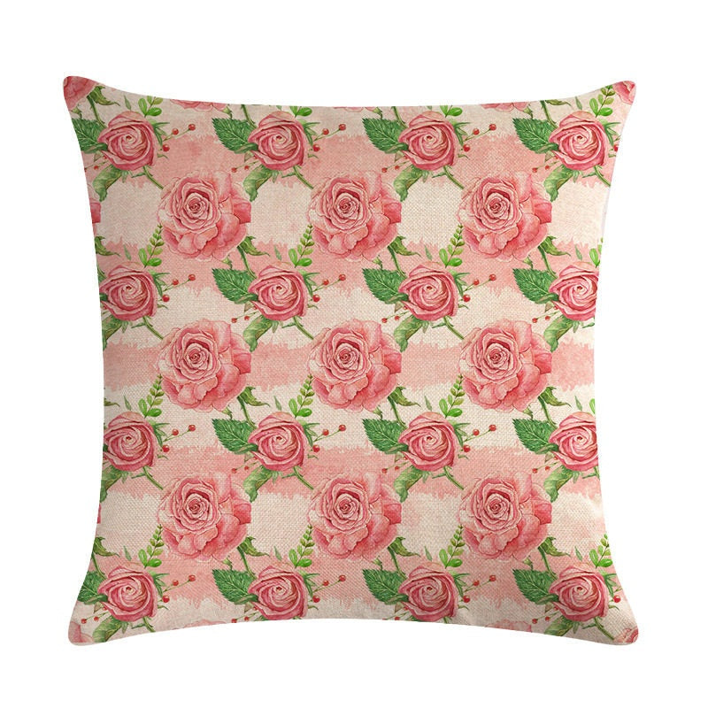 The Floral Cushion Cover — Botanical Print, 45×45cm