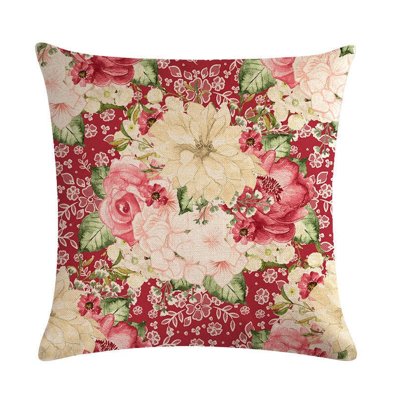 The Floral Cushion Cover — Botanical Print, 45×45cm