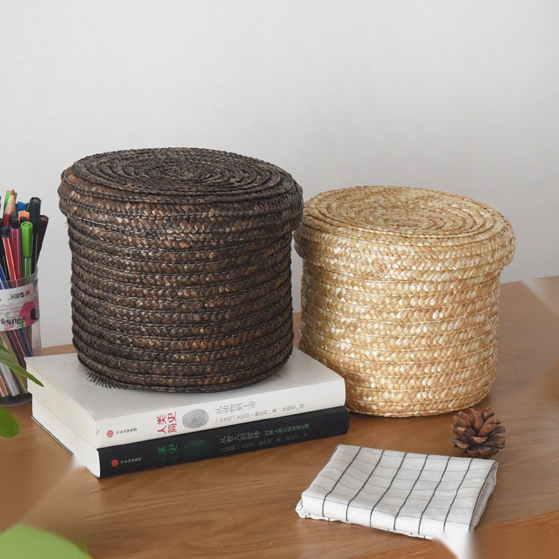 The Woven Storage Basket — Wheat Straw Home Organizer