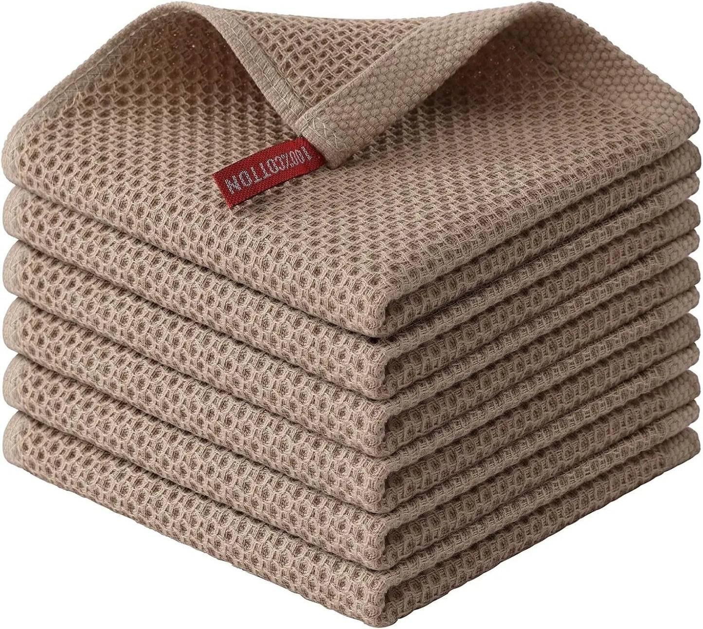 The Earth-Toned Waffle Weave Kitchen Towels