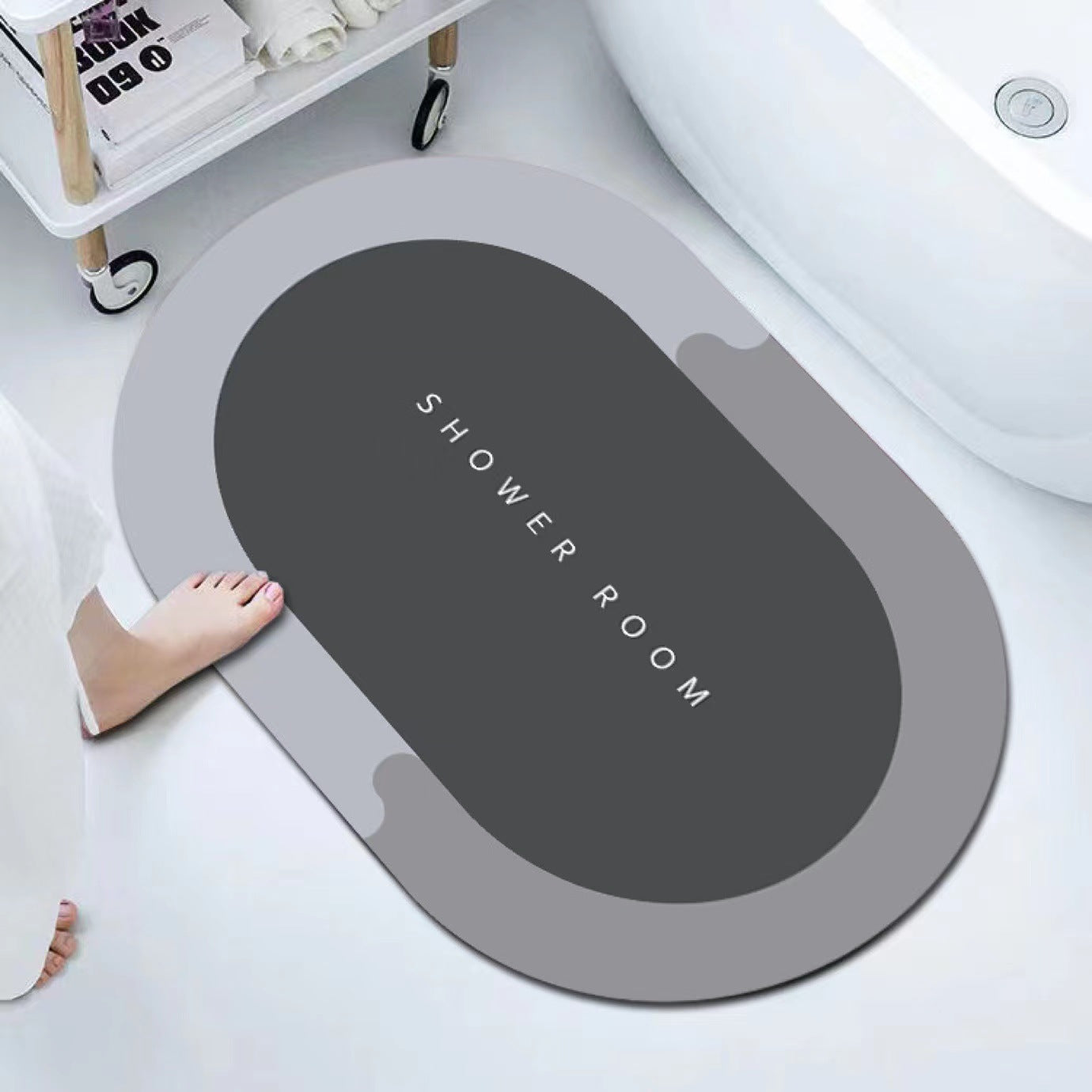 Diatom Bath Mat, Quick-Dry, Minimalist, Japandi Bathroom Decor, TerraNest Studio