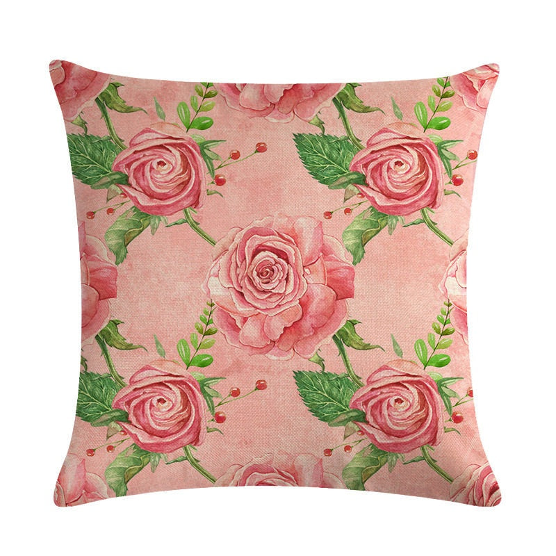 The Floral Cushion Cover — Botanical Print, 45×45cm