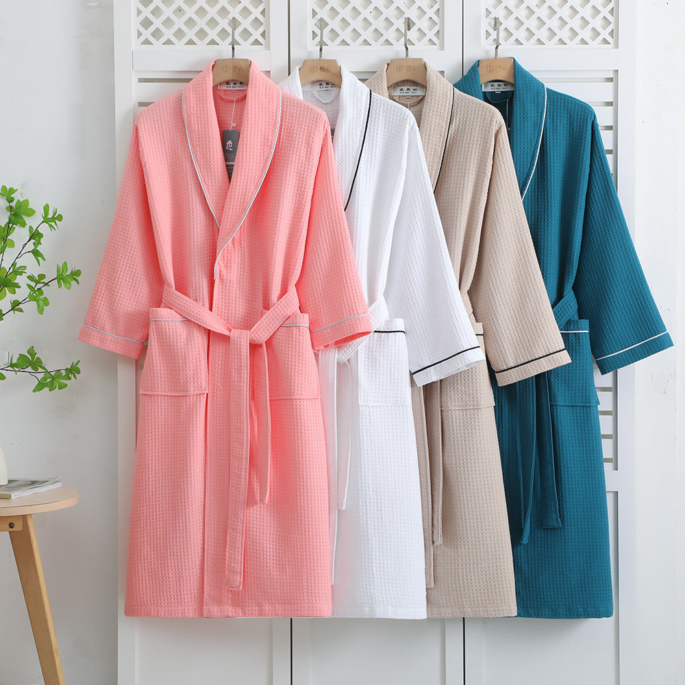The Textured Waffle Sanctuary Robe – 100% Pure Cotton