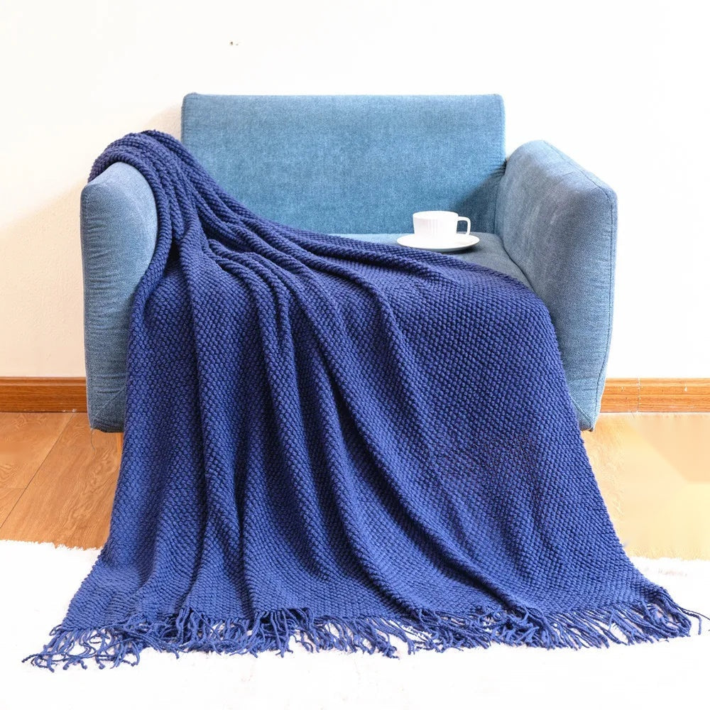 The Earth-Toned Organic Knit Blanket