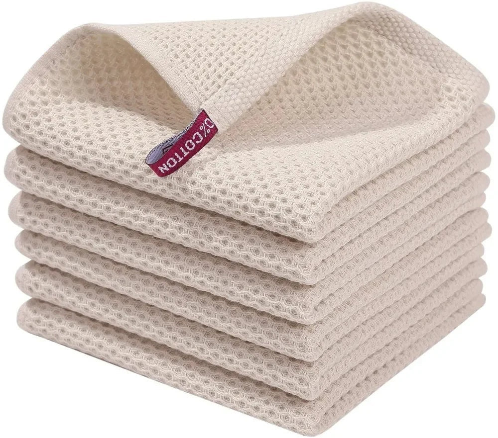 The Earth-Toned Waffle Weave Kitchen Towels