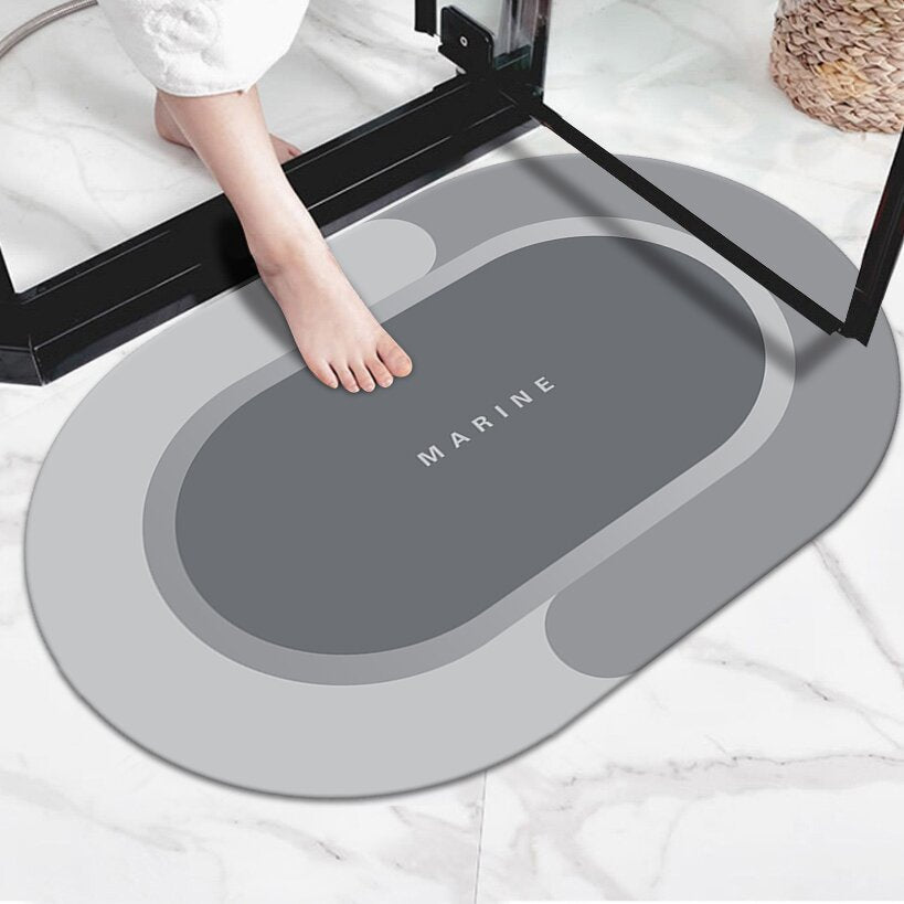 Diatom Bath Mat, Quick-Dry, Minimalist, Japandi Bathroom Decor, TerraNest Studio
