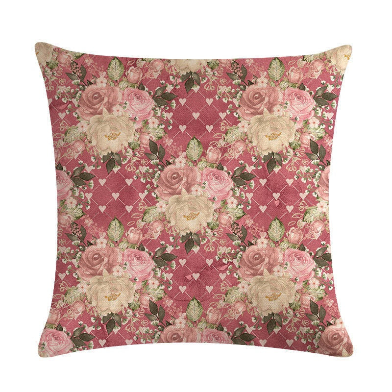 The Floral Cushion Cover — Botanical Print, 45×45cm