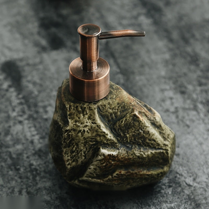 The Stone Ceramic Soap Dispenser — Retro Textured Pump, 3 Styles