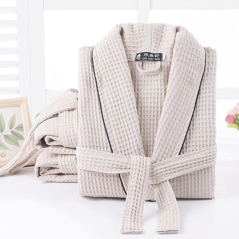 The Textured Waffle Sanctuary Robe – 100% Pure Cotton