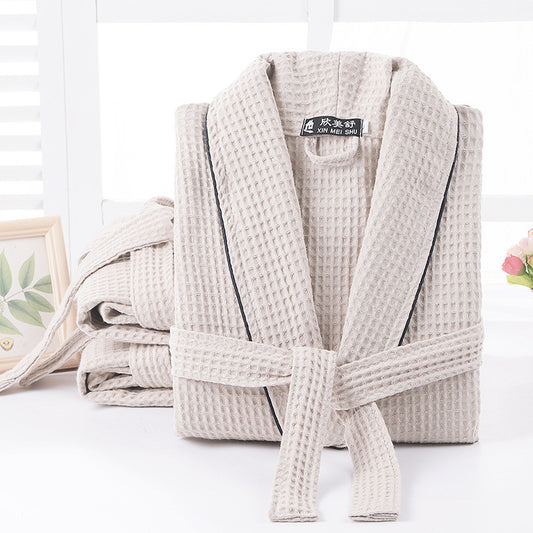 The Textured Waffle Sanctuary Robe – 100% Pure Cotton