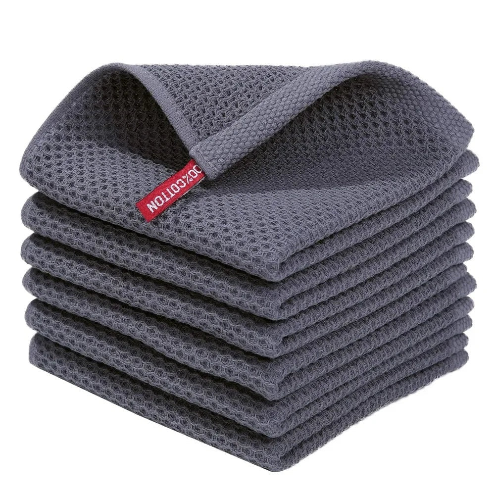 The Earth-Toned Waffle Weave Kitchen Towels
