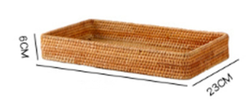 The Handmade Rattan Basket — Woven Storage Tray with Handle