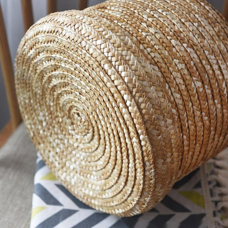 The Woven Storage Basket — Wheat Straw Home Organizer