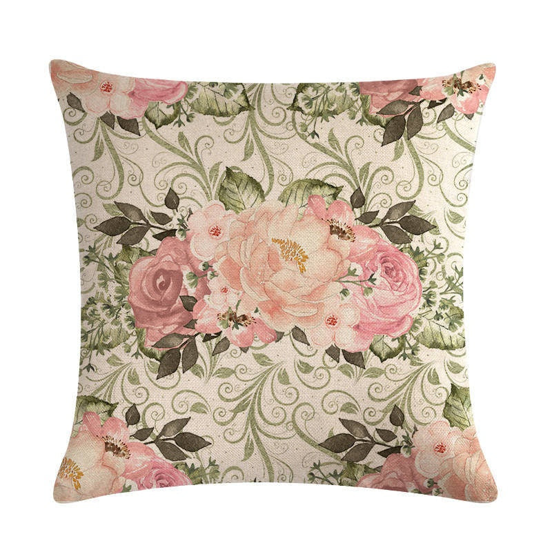 The Floral Cushion Cover — Botanical Print, 45×45cm