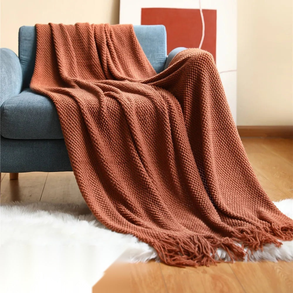 The Earth-Toned Organic Knit Blanket