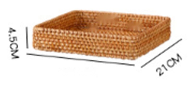 The Handmade Rattan Basket — Woven Storage Tray with Handle