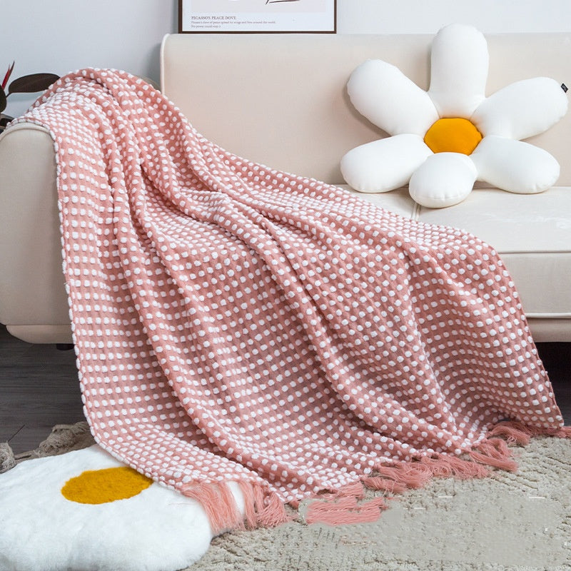 Chunky Chenille Knitted Throw Blanket, Cozy Japandi Home, TerraNest Studio