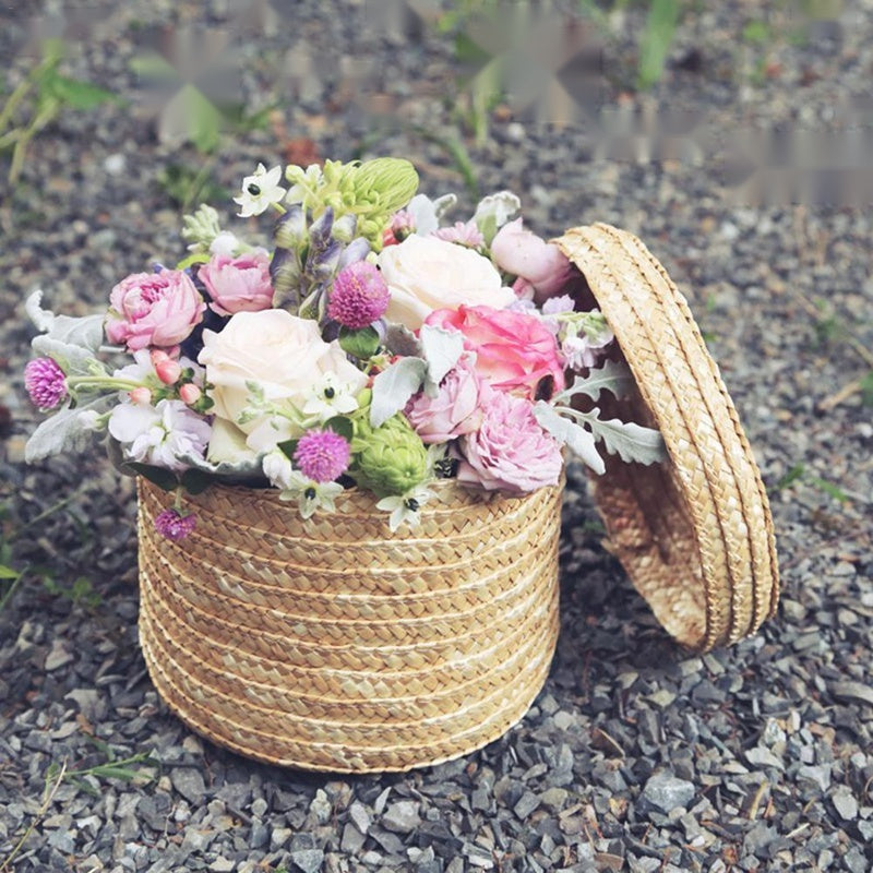 The Woven Storage Basket — Wheat Straw Home Organizer