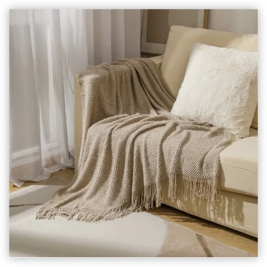 The Earth-Toned Organic Knit Blanket