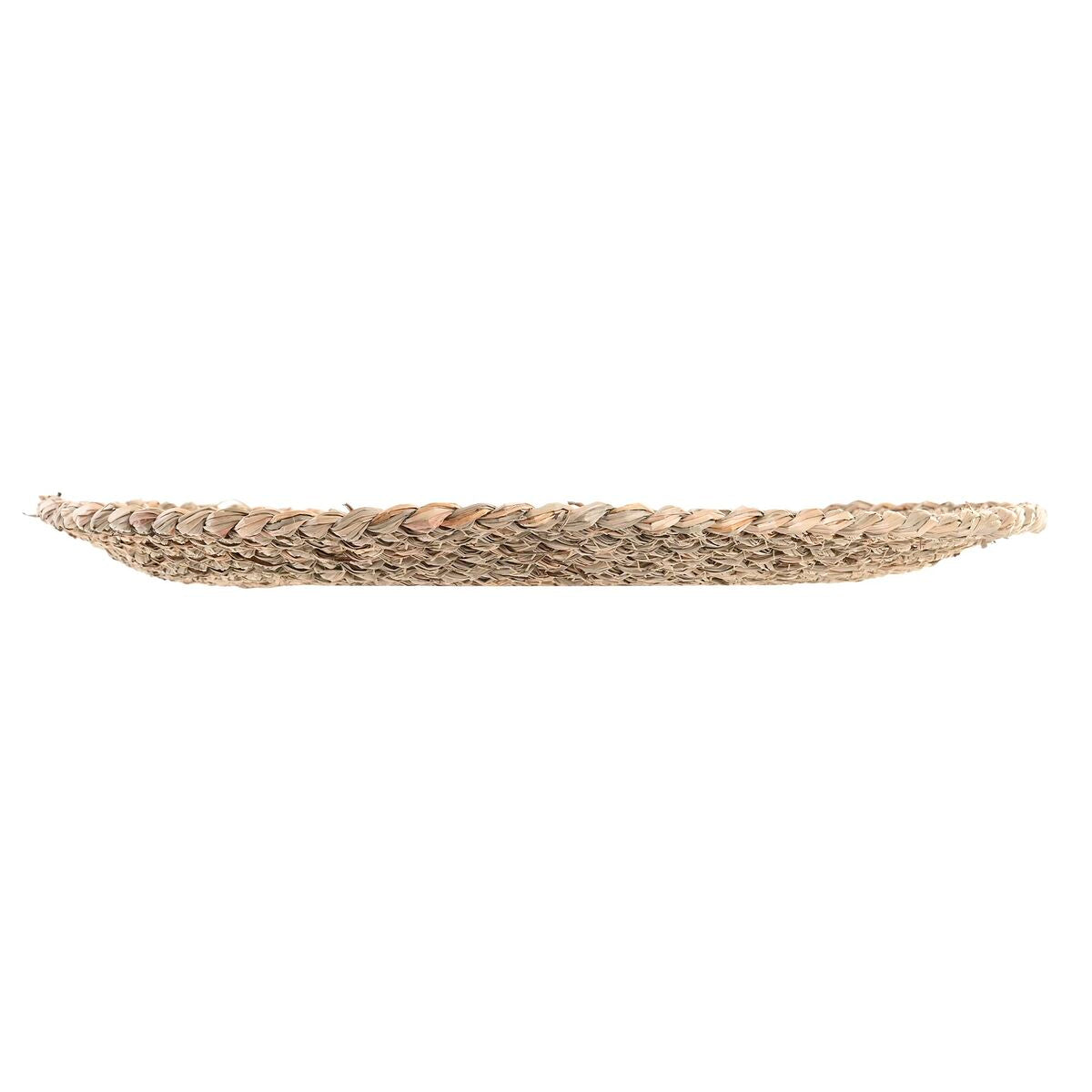 Table Mat DKD Home Decor Natural Natural Fibre (32 x 0.5 x 32 cm) placed under a glass of wine, with a background of a natural fiber rug