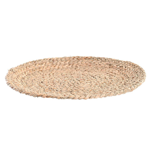 Table Mat DKD Home Decor Natural Natural Fibre (32 x 0.5 x 32 cm) flat on a wooden table, natural light