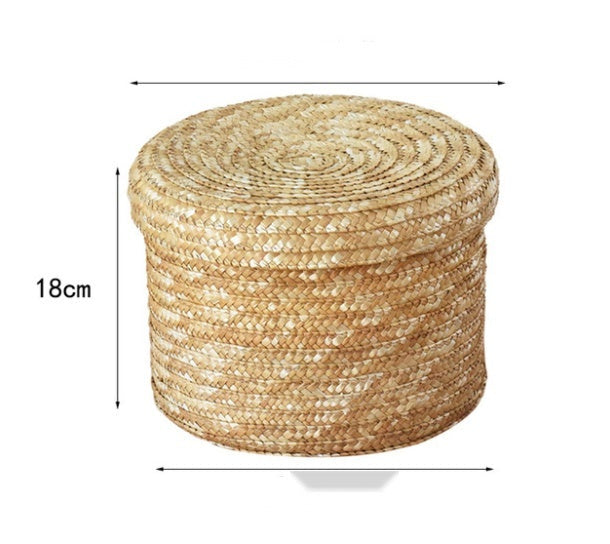 The Woven Storage Basket — Wheat Straw Home Organizer