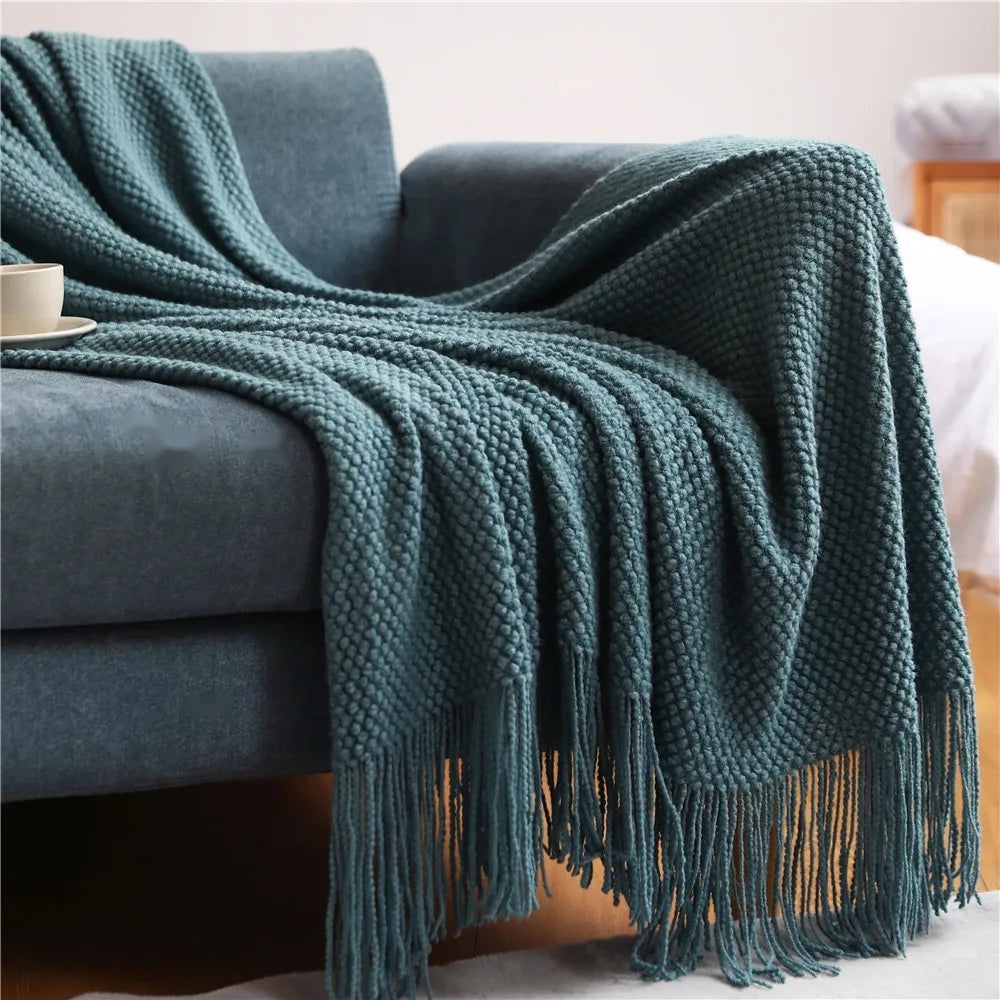 The Earth-Toned Organic Knit Blanket