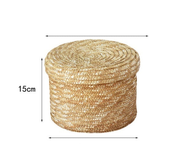 The Woven Storage Basket — Wheat Straw Home Organizer
