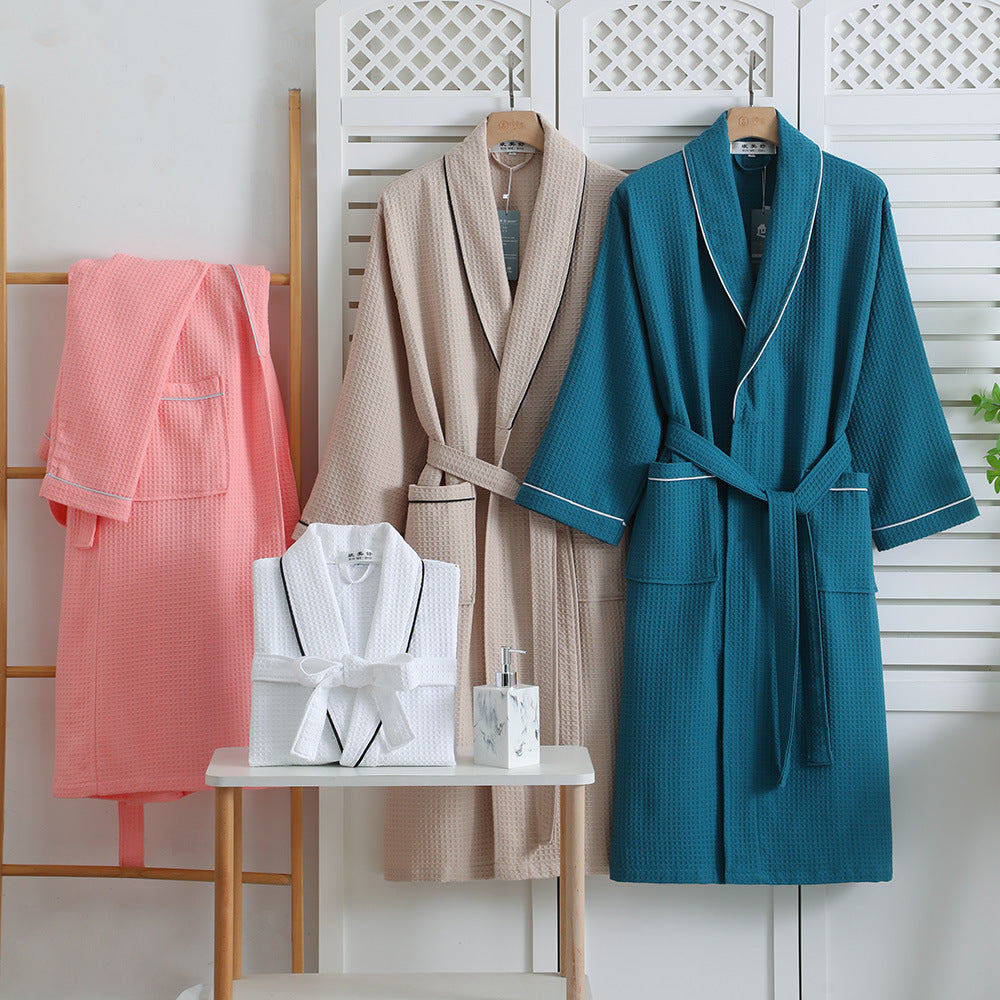 The Textured Waffle Sanctuary Robe – 100% Pure Cotton