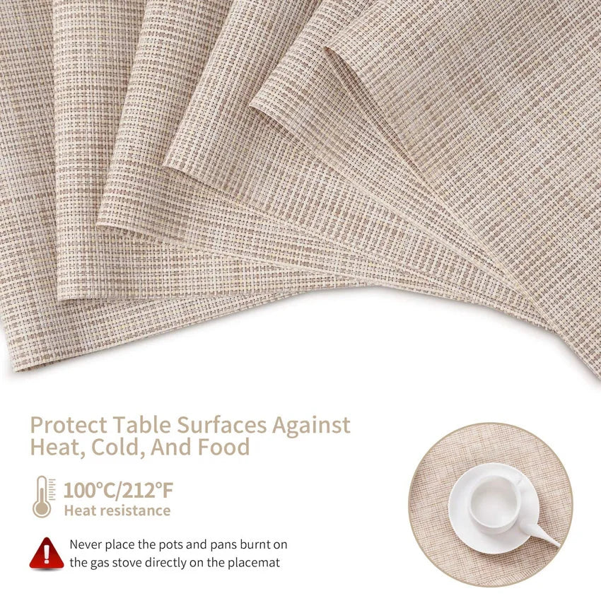 The Bamboo Woven Placemat Set — Waterproof Dining Mats
