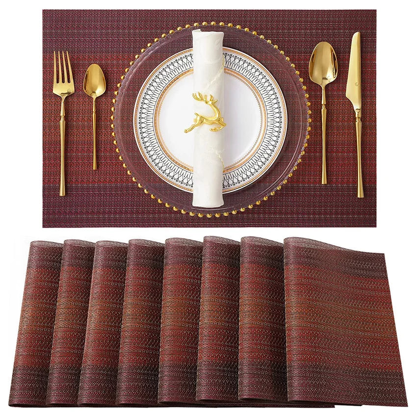 The Bamboo Woven Placemat Set — Waterproof Dining Mats