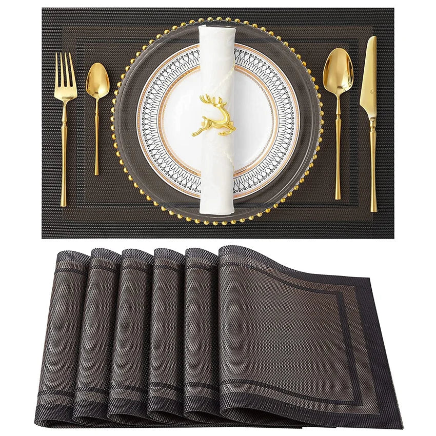 The Bamboo Woven Placemat Set — Waterproof Dining Mats