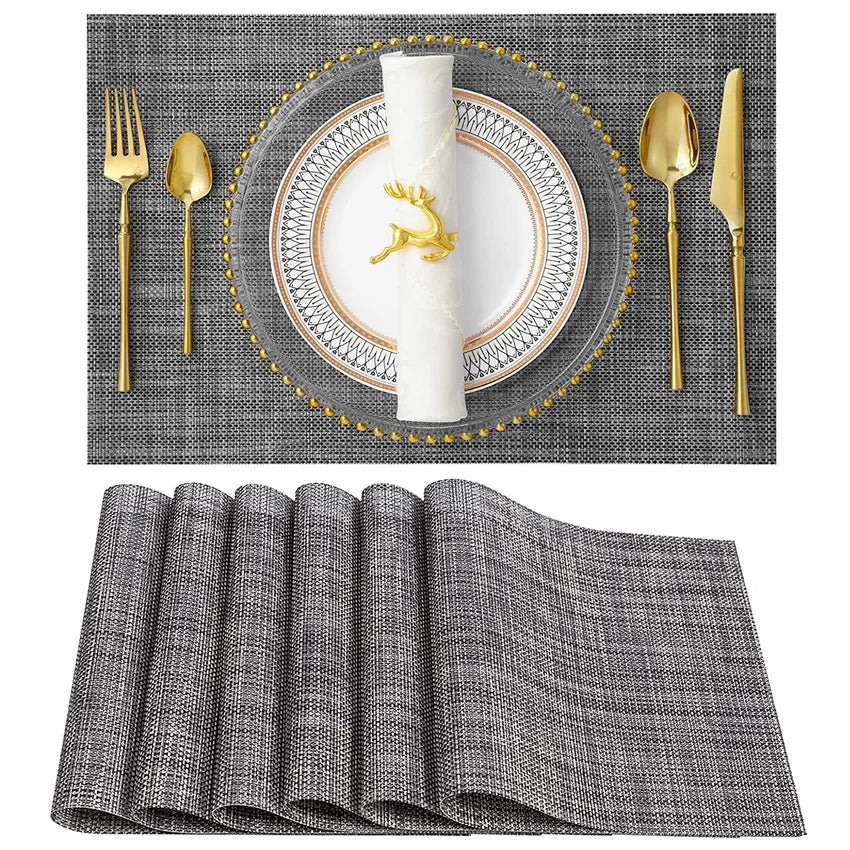 The Bamboo Woven Placemat Set — Waterproof Dining Mats
