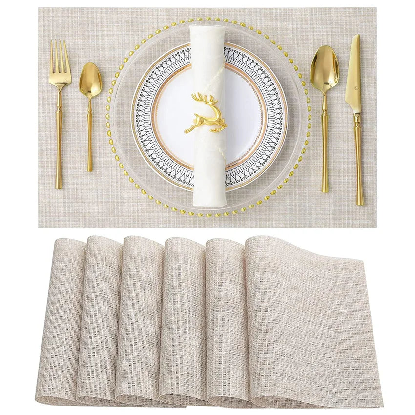 The Bamboo Woven Placemat Set — Waterproof Dining Mats