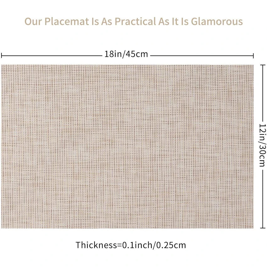 The Bamboo Woven Placemat Set — Waterproof Dining Mats