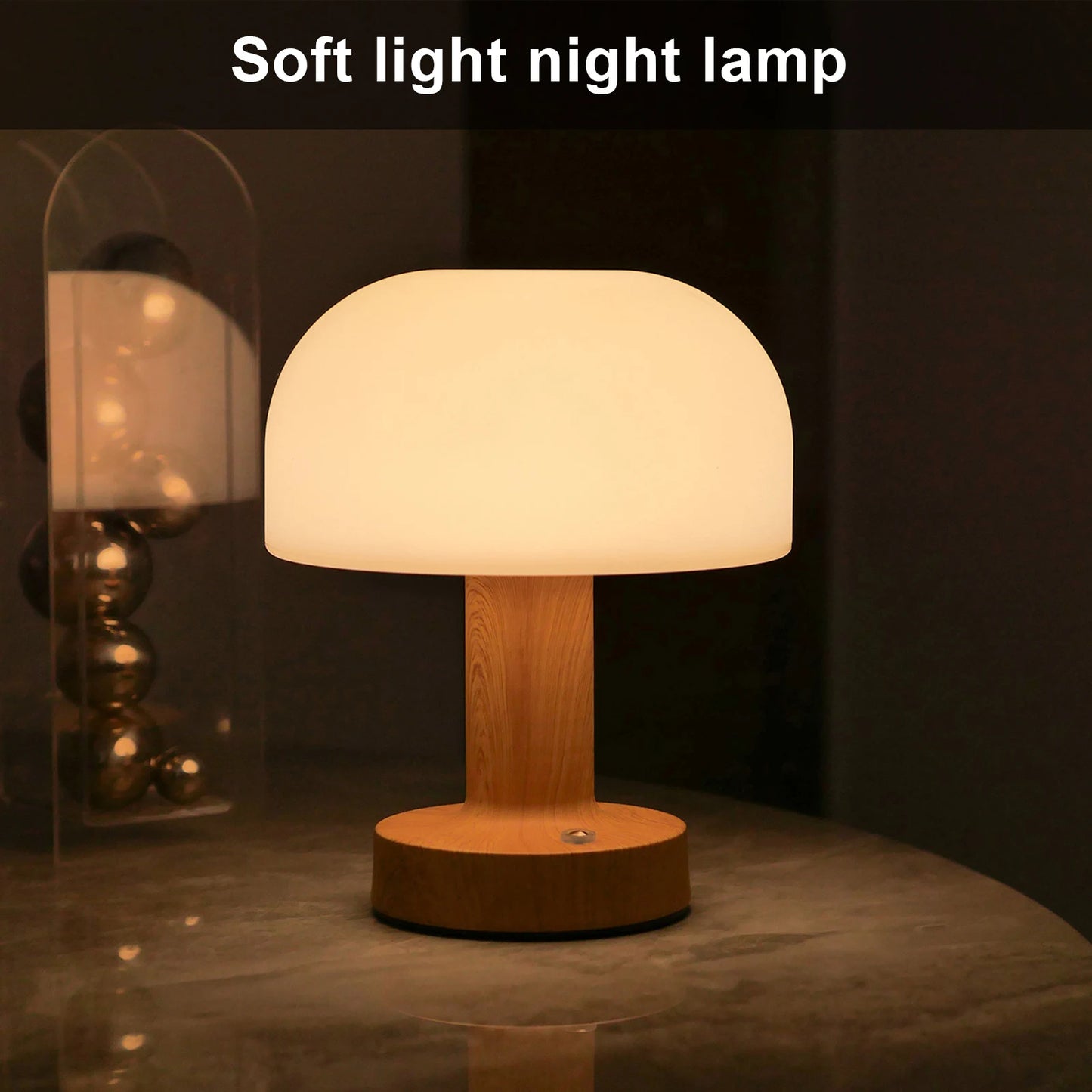The Mushroom Lamp — USB Rechargeable Touch Light with Stepless Dimming