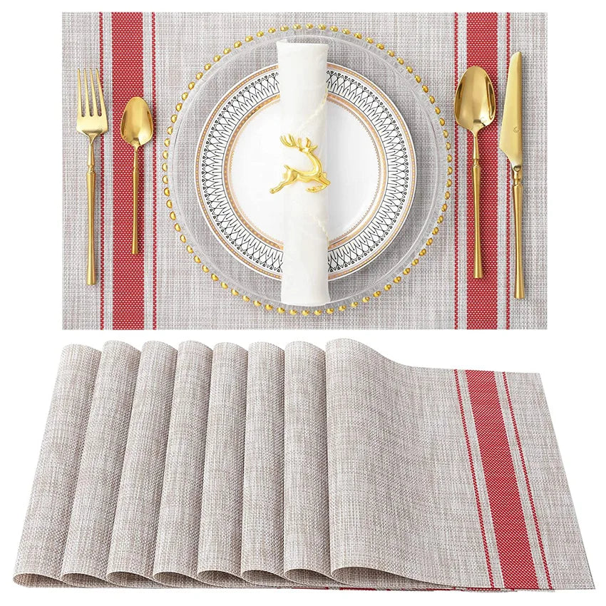 The Bamboo Woven Placemat Set — Waterproof Dining Mats