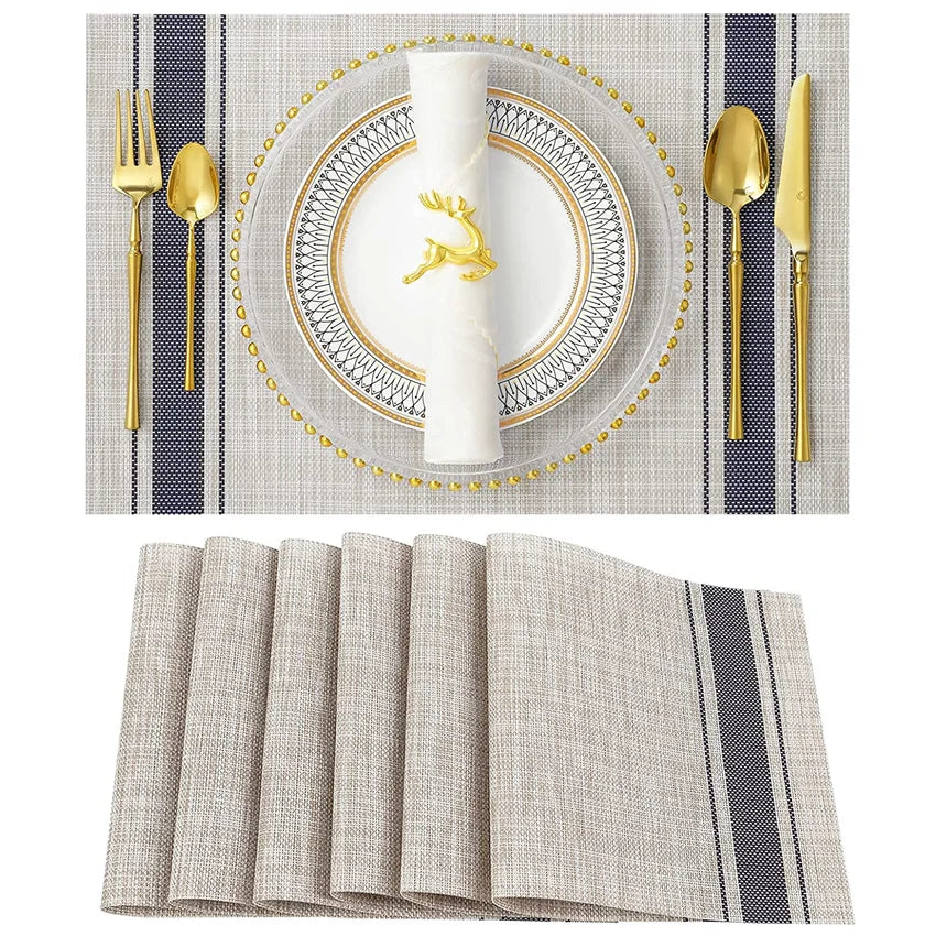The Bamboo Woven Placemat Set — Waterproof Dining Mats