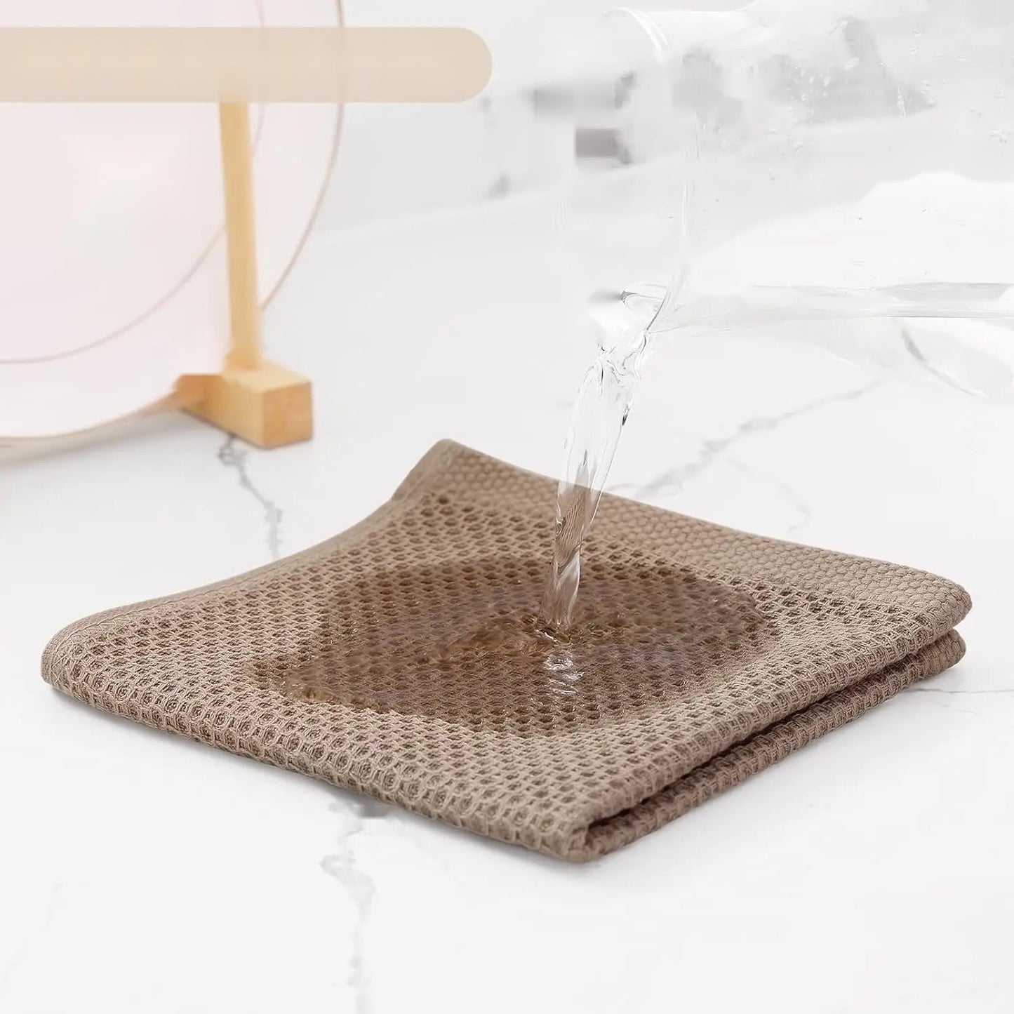 The Earth-Toned Waffle Weave Kitchen Towels