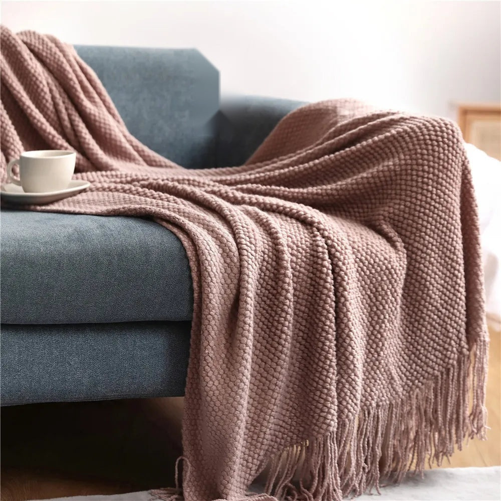 The Earth-Toned Organic Knit Blanket