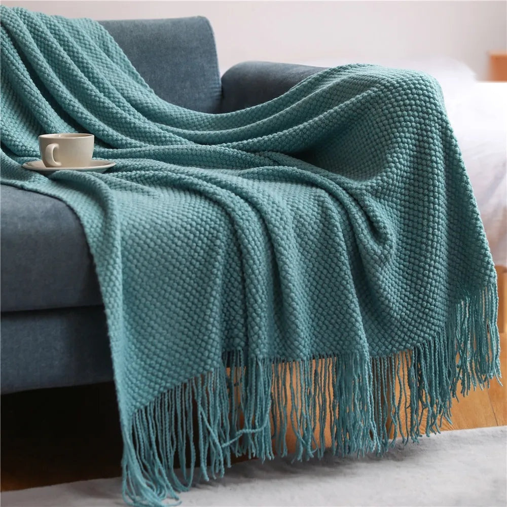 The Earth-Toned Organic Knit Blanket