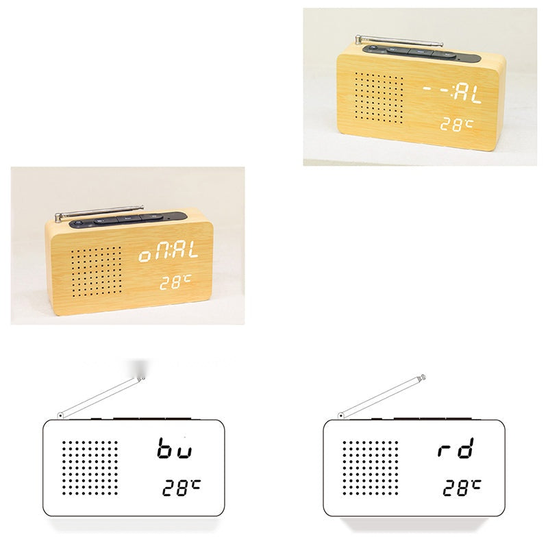 The Zen Clock — LED Digital Wood Clock Radio Alarm with USB